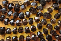 Дымчатый кварц (раухтопаз), овал граненый, набор 5 бусин