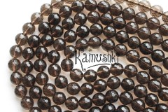 Дымчатый кварц (раухтопаз), шар граненый 12 мм, набор 8 бусин Дымчатый кварц (раухтопаз), шар граненый 12 мм, набор 8 бусин