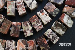 Риолит, объёмный прямоугольник 14х25 мм, набор 3 бусины Риолит, объёмный прямоугольник 14х25 мм, набор 3 бусины