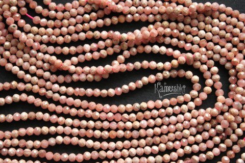 Родохрозит, шар граненый 3,5 мм, набор 9,5 см