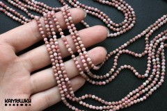 Родонит светлый, шар граненый 3 мм, набор 9,5 см