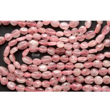 Розовый кварц, мадагаскарский, галтовка, 8х9 мм, набор 9,5 см