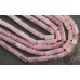 Розовый кварц, облагороженный, гладкие трубочки, набор 6 бусин