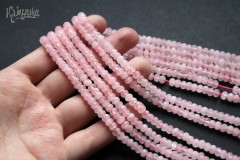 Розовый кварц, рондель граненый 3х5 мм, набор 9,5 см Розовый кварц, рондель граненый 3х5 мм, набор 9,5 см