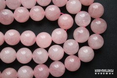 Розовый кварц облагороженный, шар гладкий 20 мм, набор 2 бусины