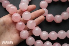 Розовый кварц облагороженный, шар гладкий 20 мм, набор 2 бусины Розовый кварц облагороженный, шар гладкий 20 мм, набор 2 бусины
