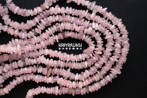 Розовый кварц, "чипсы", набор 10 см