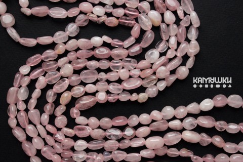 Розовый кварц, галтовка овальная, микс размеров, набор 9 см