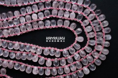 Розовый кварц, капельки 8х12 мм, набор 11 бусин Розовый кварц, капельки 8х12 мм, набор 11 бусин