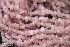 Розовый кварц, облагороженный, крошка, набор 9,5 см