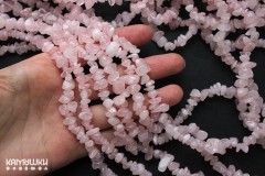 Розовый кварц, облагороженный, крошка, набор 9,5 см