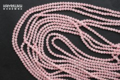 Розовый кварц облагороженный, шар гладкий 4 мм, набор 9 см Розовый кварц облагороженный, шар гладкий 4 мм, набор 9 см
