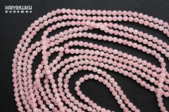 Розовый кварц облагороженный, шар гладкий 4 мм, набор 9 см Розовый кварц облагороженный, шар гладкий 4 мм, набор 9 см