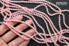 Розовый кварц облагороженный, шар гладкий 4 мм, набор 9 см Розовый кварц облагороженный, шар гладкий 4 мм, набор 9 см