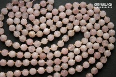 Розовый кварц, резной "лотос" 10 мм, набор 8 бусин