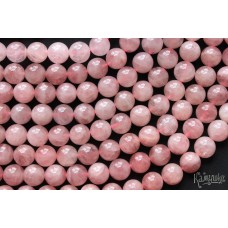 Розовый кварц "мадагаскарский", холодные оттенки, шар гладкий 11 мм, набор 9 бусин