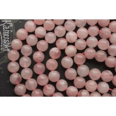 Розовый кварц, облагороженный, гладкий шар 12 мм, набор 8 бусин