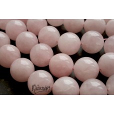 Розовый кварц облагороженный, шар гладкий 20 мм, набор 2 бусины