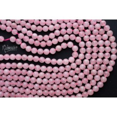 Розовый кварц насыщенный, облагороженный, шар гладкий 8,5 мм, набор 11 бусин