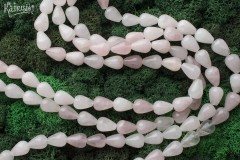 Розовый, белый кварц, капля 14 мм, набор 7 бусин Розовый, белый кварц, капля 14 мм, набор 7 бусин