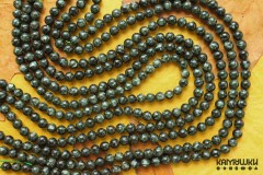 Серафинит, гладкий шар 6,5 мм, набор 15 бусин                                        