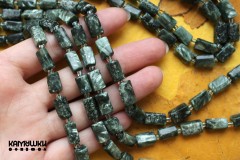 Серафинит, цилиндр произвольной огранки 7х11 мм, набор 7 бусин Серафинит, цилиндр произвольной огранки 7х11 мм, набор 7 бусин