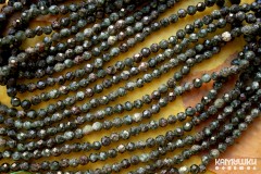Серафинит, шар граненый 4 мм, набор 9,5 см                                       