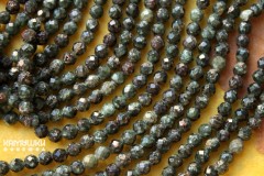 Серафинит, шар граненый 4 мм, набор 9,5 см                                       