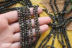 Серафинит, шар граненый 4 мм, набор 9,5 см                                       