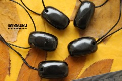 Шунгит натуральный, подвеска "капля Вошба", 1 шт