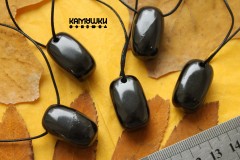 Шунгит натуральный, подвеска "капля Вошба", 1 шт