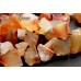 Сердолик,необработанные кусочки с кристаллами, набор 13 бусин.