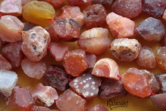 Сердолик, куски необработанные, набор 9 см