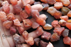 Сердолик, куски необработанные, набор 9 см