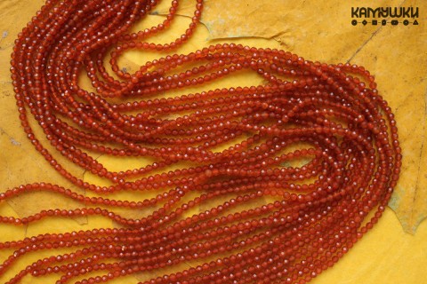 Сердолик, шар граненый 3 мм, набор 9,5 см