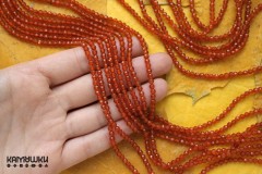 Сердолик, шар граненый 3 мм, набор 9,5 см