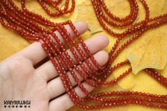 Сердолик, шар граненый 4 мм, набор 9,5 см