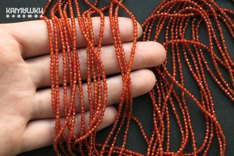 Сердолик, шар граненый 2 мм, набор 9 см