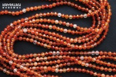 Сердолик, микс, шар граненый 4 мм, набор 9 см. Сердолик, микс, шар граненый 4 мм, набор 9 см.