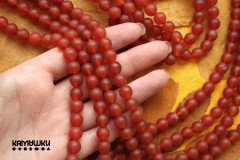 Сердолик однотонный, шар матовый 8 мм, набор 12 бусин Сердолик однотонный, шар матовый 8 мм, набор 12 бусин