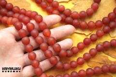 Сердолик однотонный, шар матовый 10 мм, набор 9 бусин