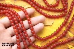 Сердолик однотонный, шар матовый 6 мм, набор 15 бусин