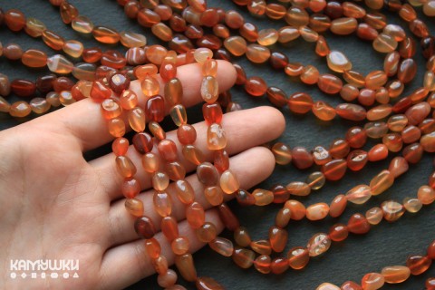 Сердолик, галтовка 6-12 мм, набор 9,5 см