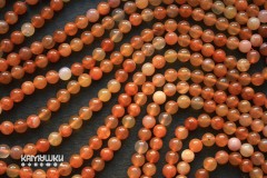 Сердолик светлый, облагороженный, шар гладкий 6,5 мм, набор 15 бусин