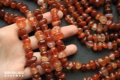 Сердолик, галтовка поперечная 8-14 мм, набор 9,5 см