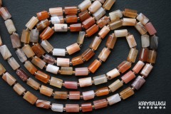 Сердолик микс, цилиндр 9-10 мм, набор 8 бусин