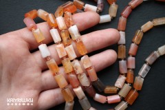 Сердолик микс, цилиндр 9-10 мм, набор 8 бусин Сердолик микс, цилиндр 9-10 мм, набор 8 бусин