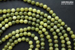 Серпентин (лизардит), шар гладкий 8,5 мм, набор 11 бусин