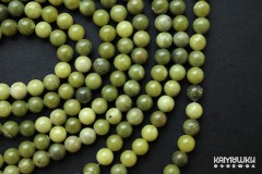 Серпентин (лизардит), шар гладкий 8,5 мм, набор 11 бусин
