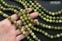 Серпентин (лизардит), шар гладкий 8,5 мм, набор 11 бусин Серпентин (лизардит), шар гладкий 8,5 мм, набор 11 бусин